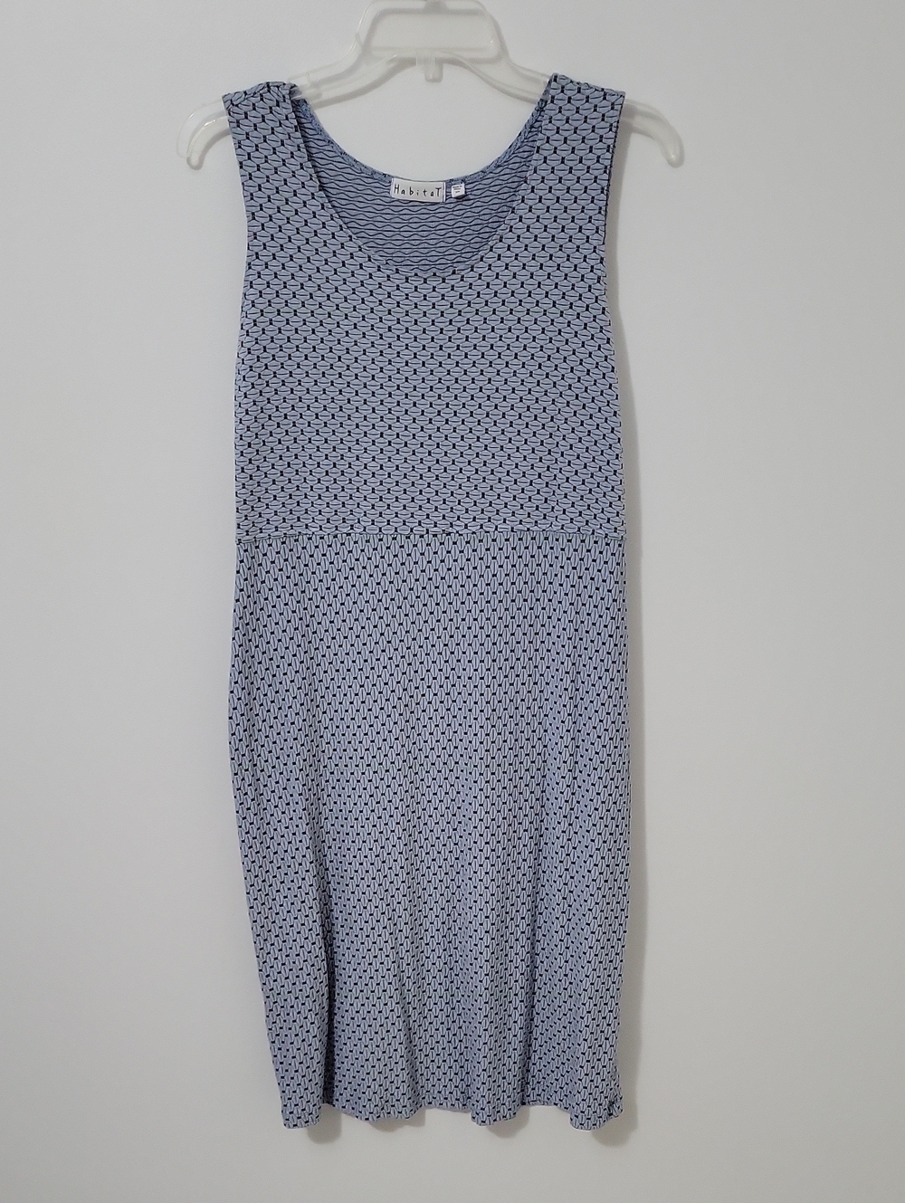 Habitat Sleeveless Knit Shift Dress - Light Blue Pattern, Size X-Small